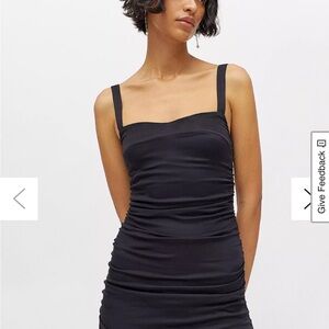 Urban Outfitters UO Claira Classic 90s Black Ruched Bodycon Mini Dress XS